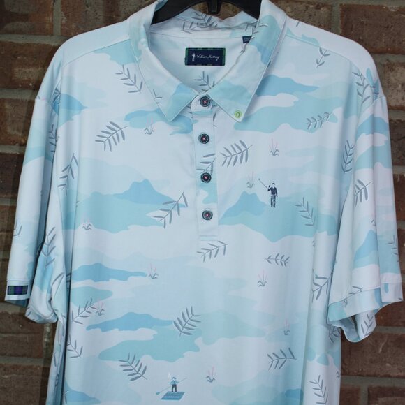 William Murray Golf Polo Shirt Mens XL Light Blue Golfing Casual Short Sleeve - Picture 1 of 5